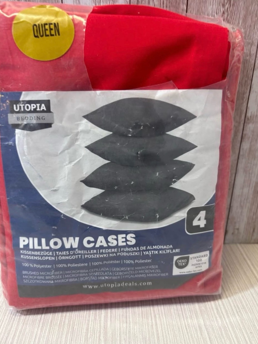 Utopia Bedding Envelope Pillow Cases Queen Size 4 Pack NEW